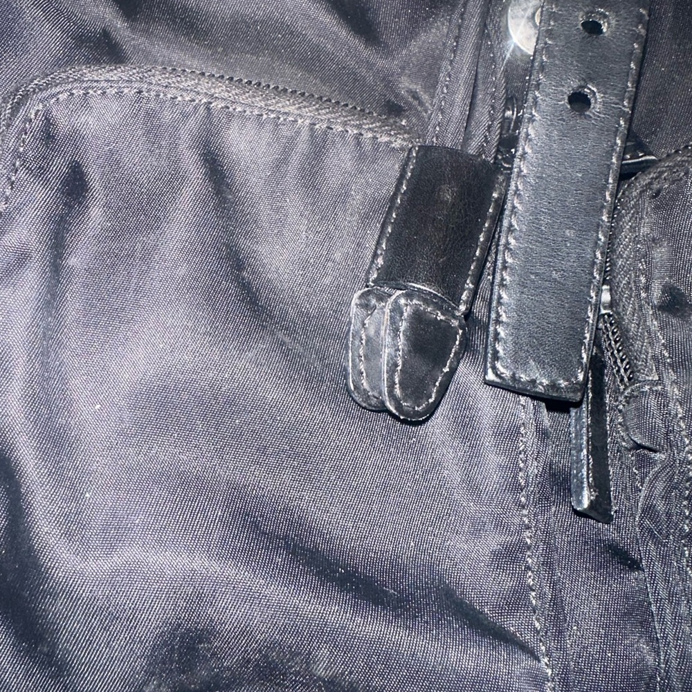 Prada Black Nylon Drawstring Flap Backpack With F… - image 5